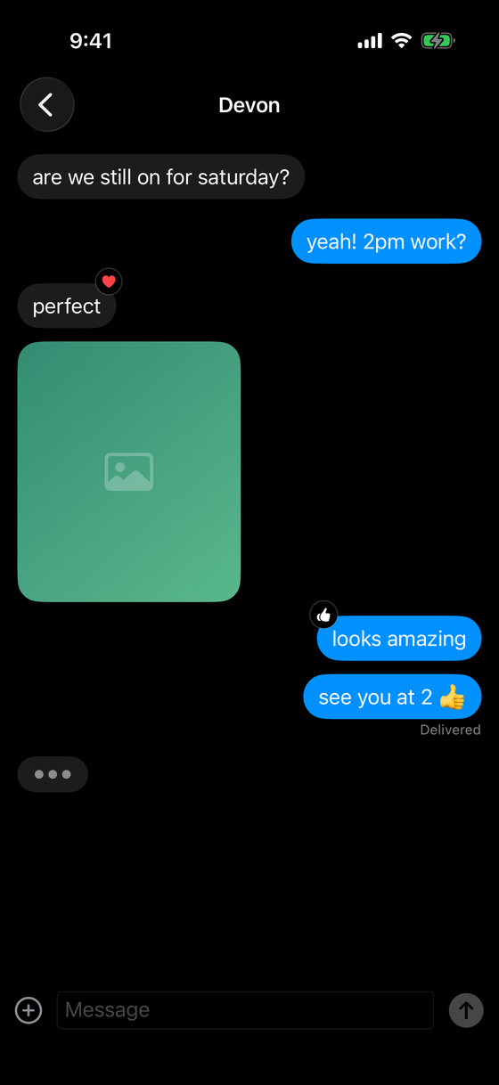 Pingline thread with the peer's typing indicator